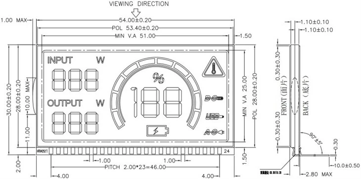 black VA custom segment lcd display screen factory