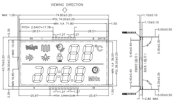 wholesale LCD display for industrial control instrument